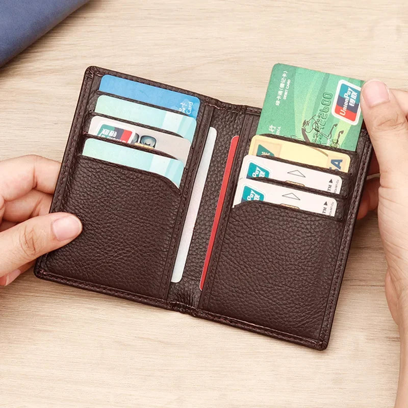 Multi-Slot Card Holder - Genuine Leather & RFID Protection