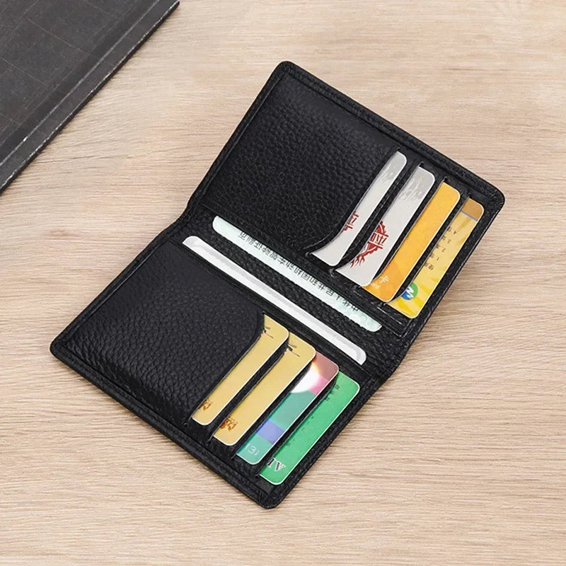 Multi-Slot Card Holder - Genuine Leather & RFID Protection