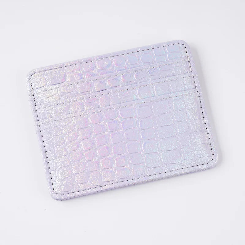 Ultra-slim faux leather card holder for credit and ID cards unisex