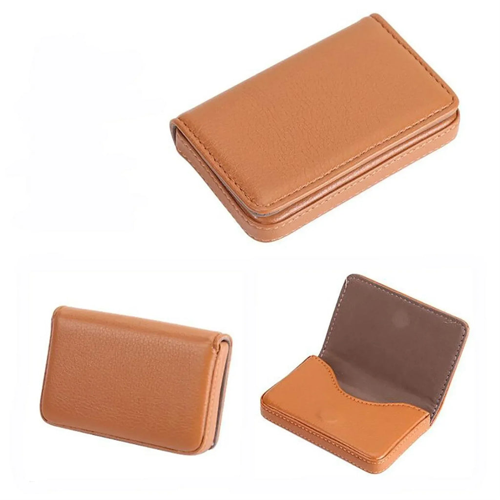 Elegant PU Leather Business Card Holder with Magnetic Closure