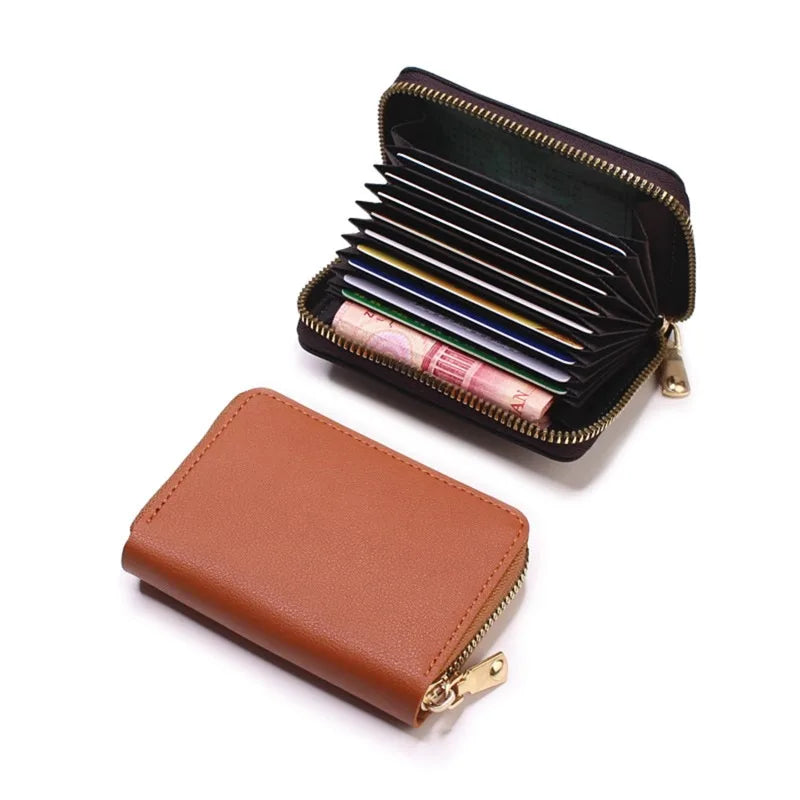 Compact Zippered Card Holder with 11 Slots – Secure Accordion Wallet