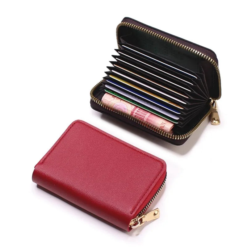 Compact Zippered Card Holder with 11 Slots – Secure Accordion Wallet