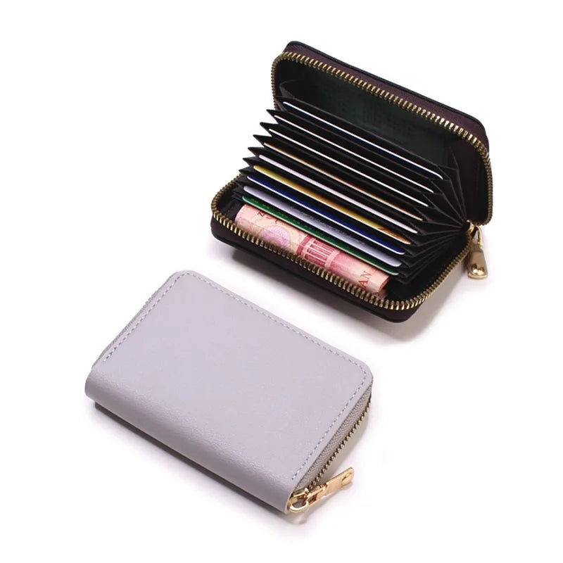 Compact Zippered Card Holder with 11 Slots – Secure Accordion Wallet