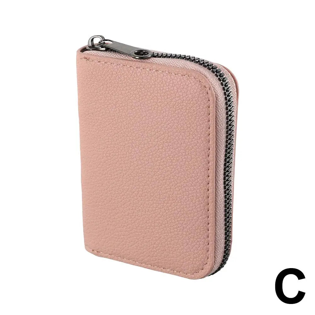 Compact Zip Wallet in Faux Leather with Unisex Accordion Compartments