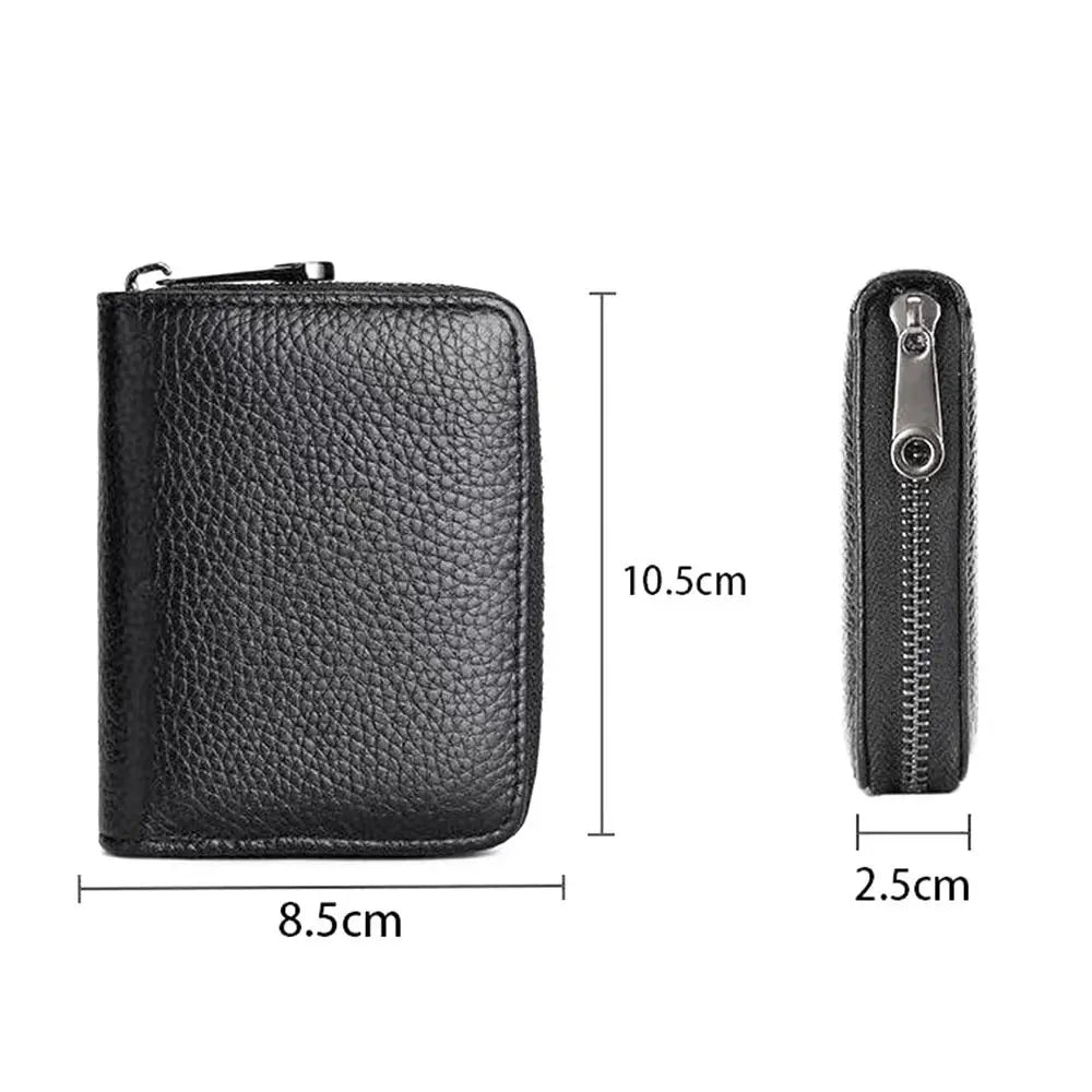 Large Capacity Zippered Card Holder with 20 Compartments in Faux Leather