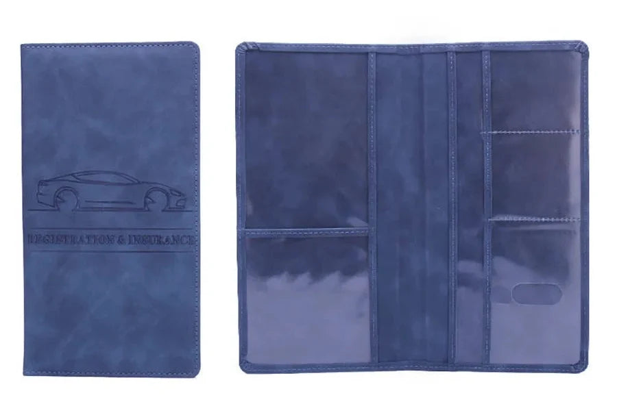 PU Leather Car Document Holder for Insurance, License, and Important Cards