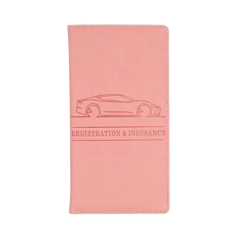 PU Leather Car Document Holder for Registration and License with Card Storage