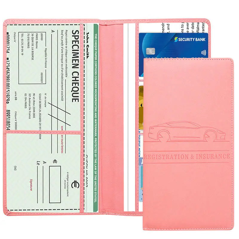 PU Leather Car Document Holder for Registration and License with Card Storage Image
