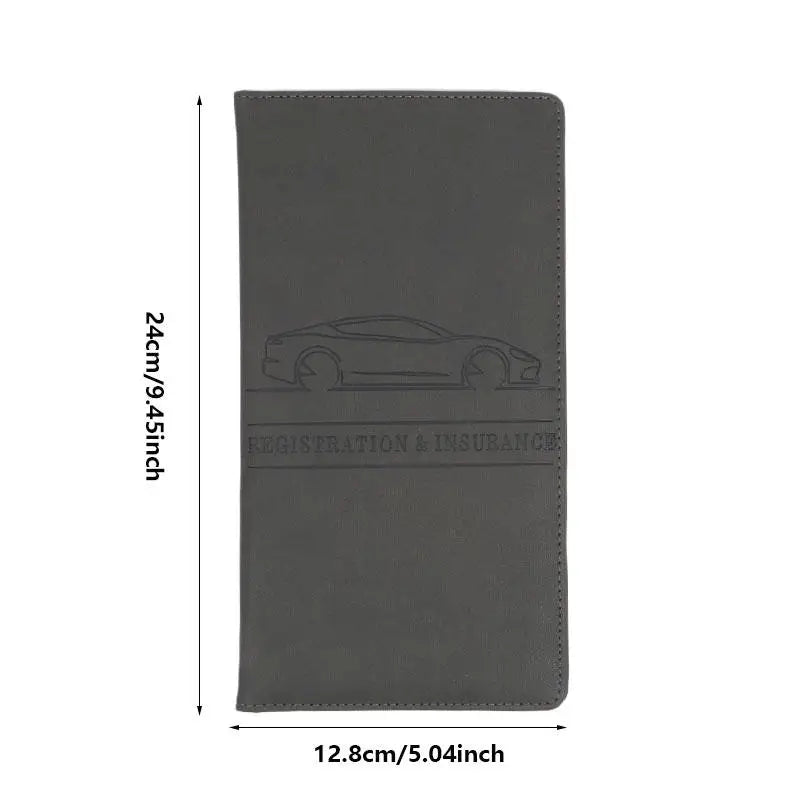 PU Leather Car Document Holder for Registration and License with Card Storage