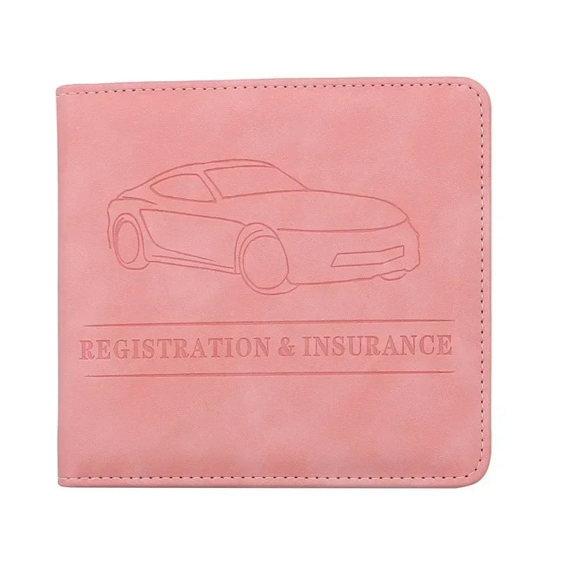 PU Leather Car Document Holder for Registration and Insurance with Snap Closure