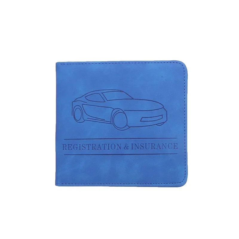 PU Leather Car Document Holder for Registration and Insurance with Snap Closure