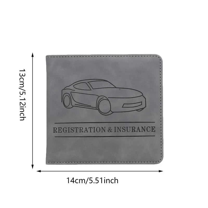 PU Leather Car Document Holder for Registration and Insurance with Snap Closure