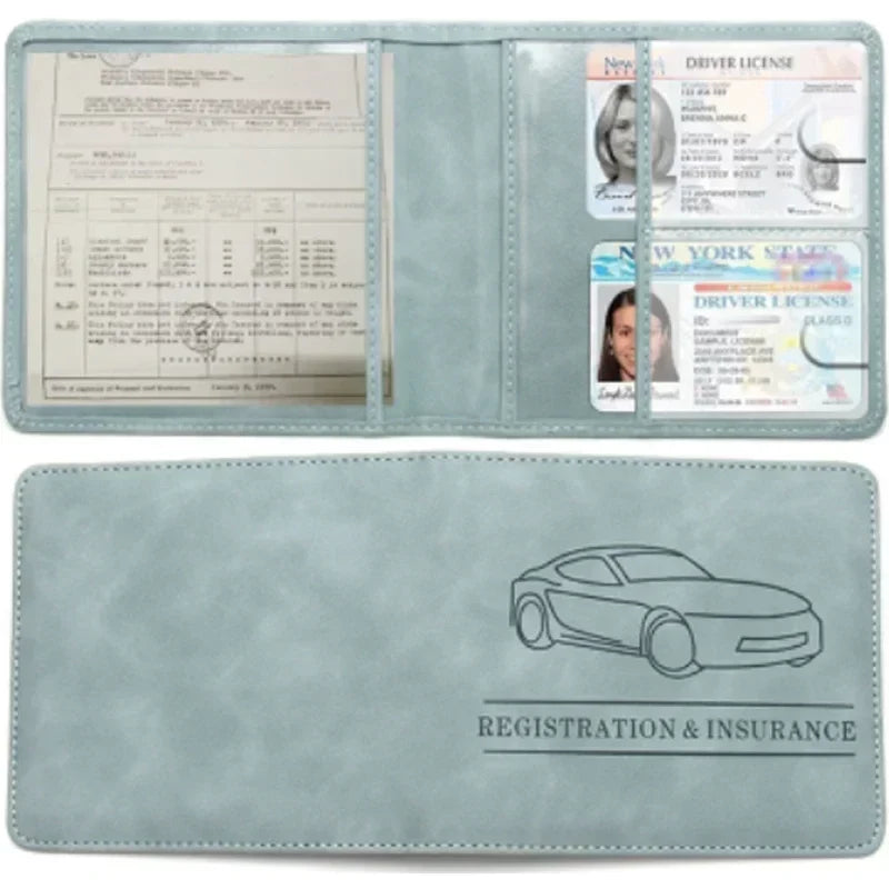 PU Leather Car Document Holder for Registration and Insurance with Snap Closure Image