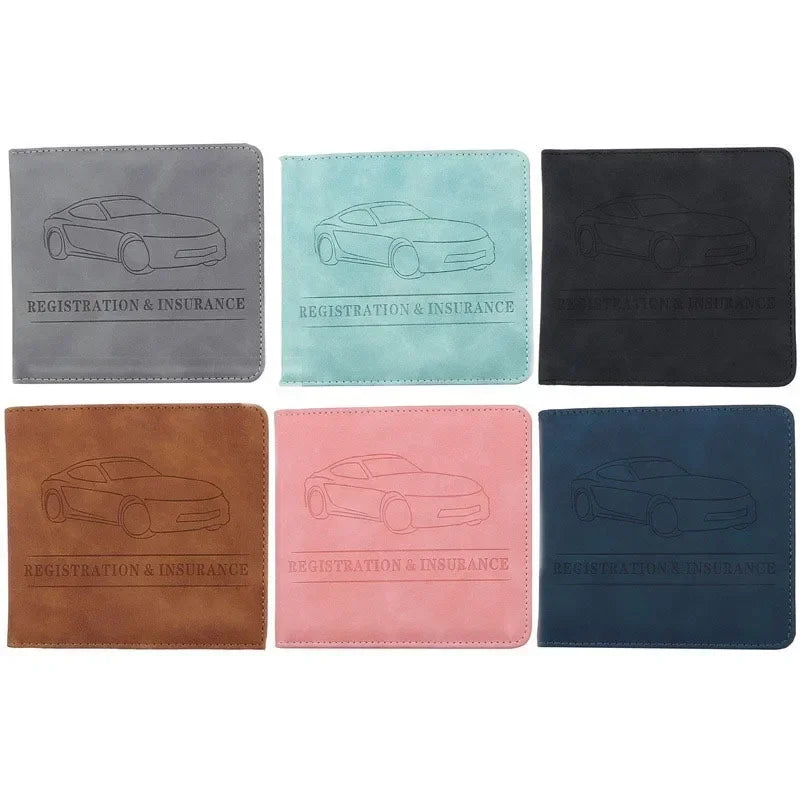PU Leather Car Document Holder for Registration and Insurance with Snap Closure