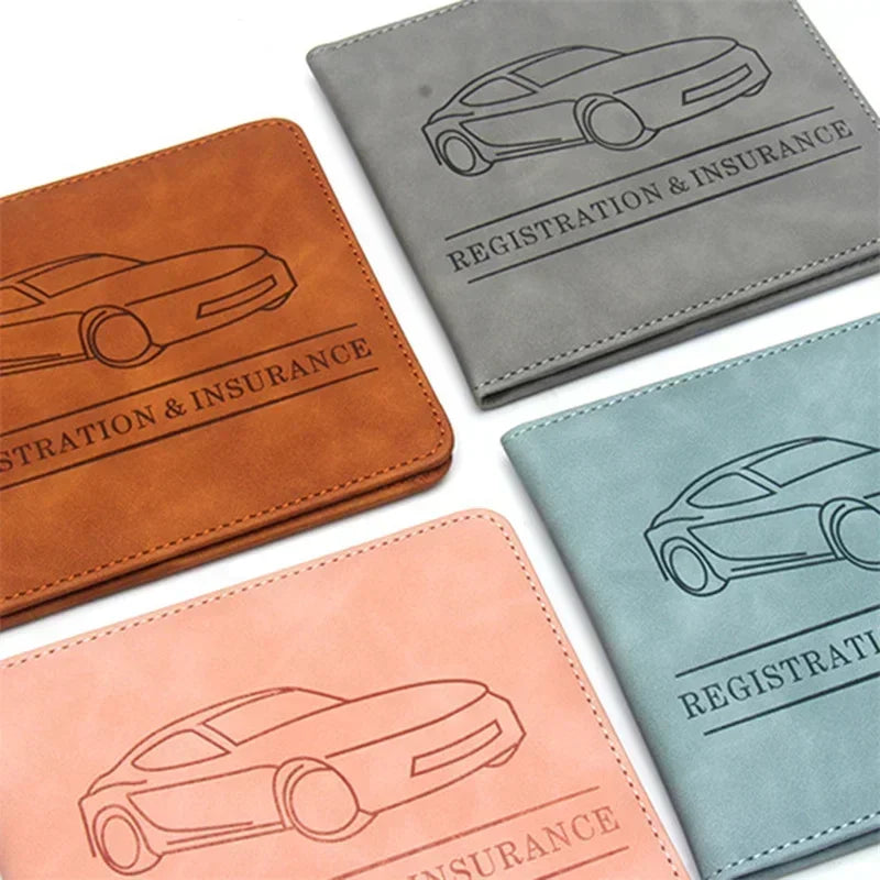 PU Leather Car Document Holder for Registration and Insurance with Snap Closure Image