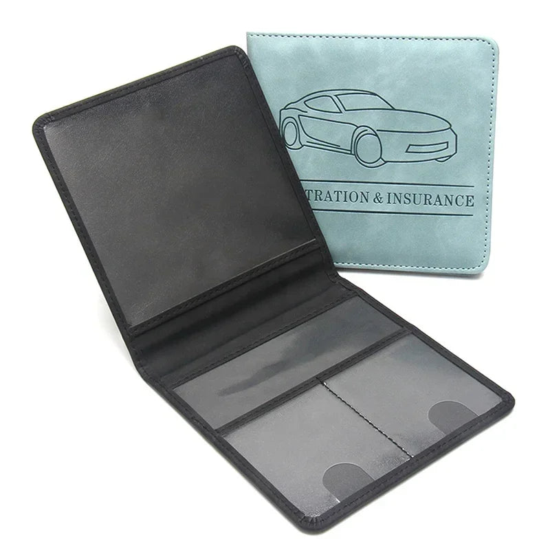 PU Leather Car Document Holder for Registration and Insurance with Snap Closure