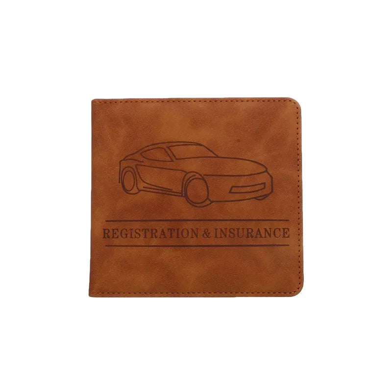 PU Leather Car Document Holder for Registration and Insurance with Snap Closure