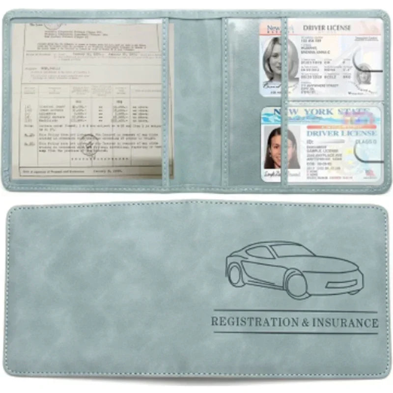 PU Leather Car Document Holder for Registration and Insurance with Snap Closure