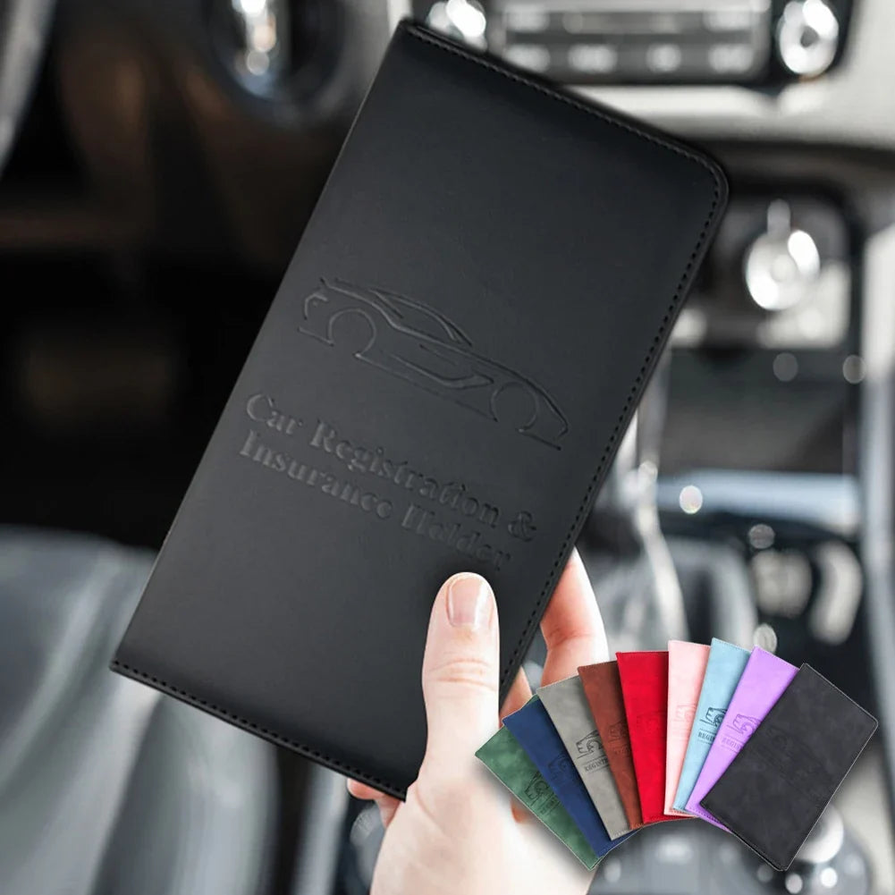 PU Leather Car Document Holder for Registration, Insurance, and License