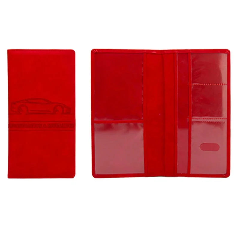 PU Leather Car Document Holder for License and Registration with Card Storage