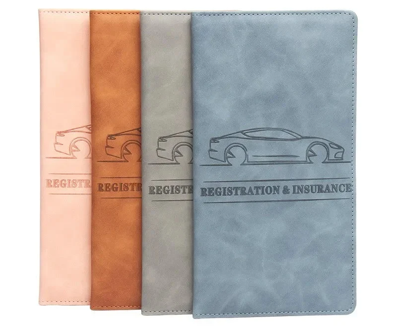 PU Leather Car Document Holder for License and Registration with Card Storage