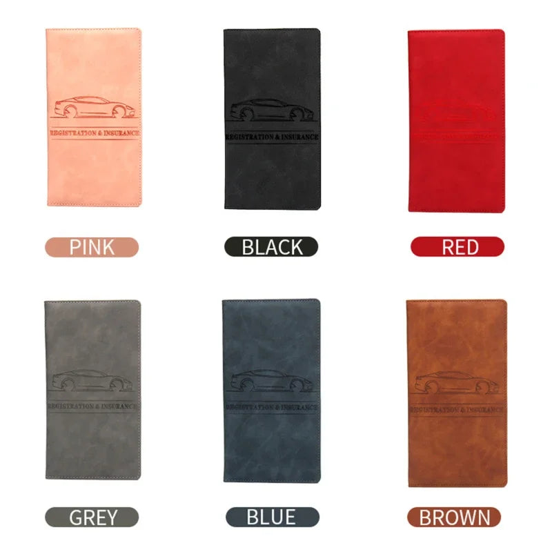 PU Leather Car Document Holder for License and Registration with Card Storage