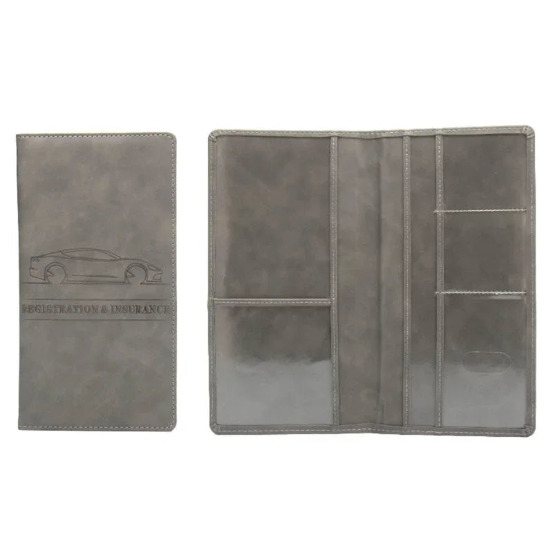 PU Leather Car Document Holder for License and Registration with Card Storage