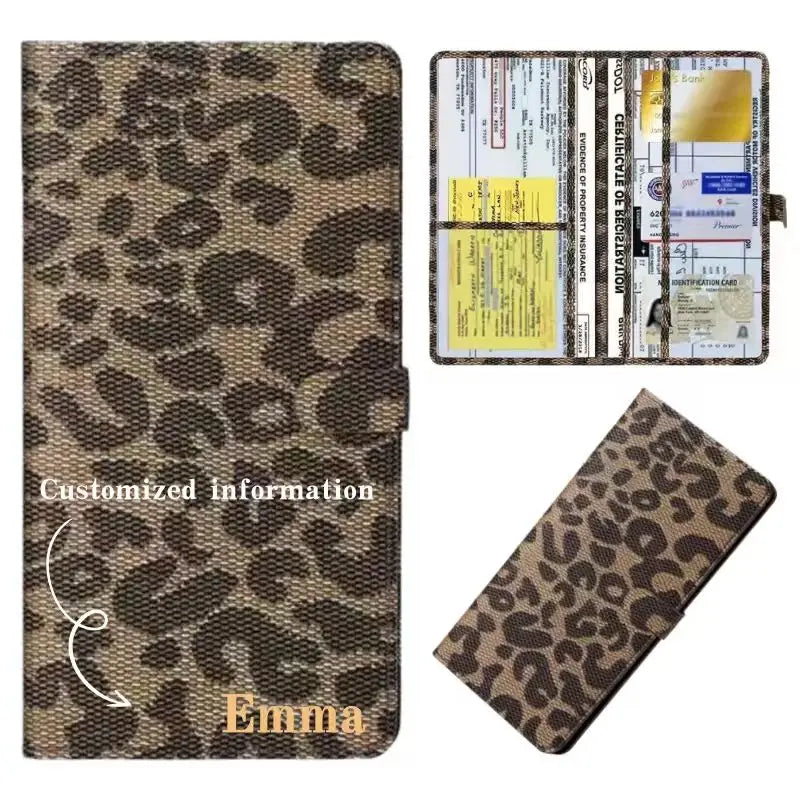 Personalized PU Leather Car Document Holder for Registration and Driver's License Image