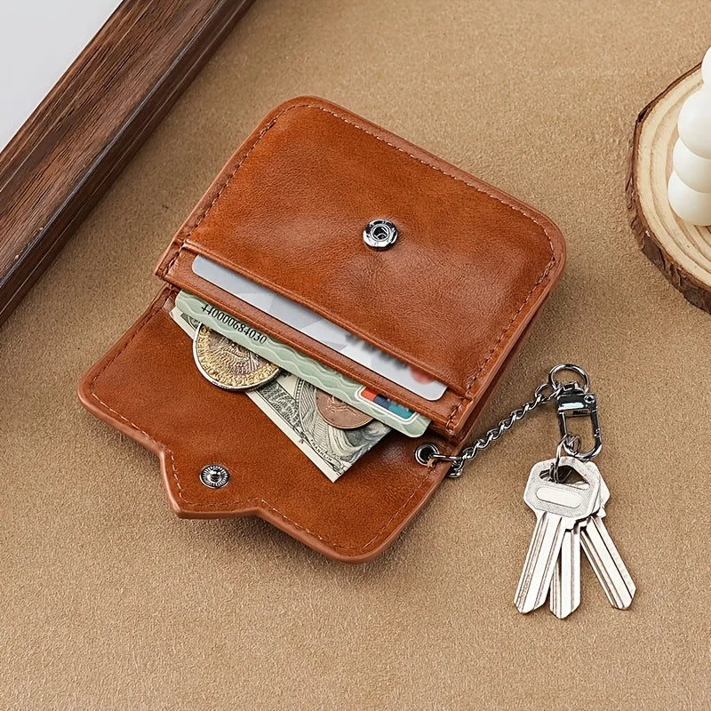 Compact Faux Leather Wallet with Heart Design and Compartments for Women Image