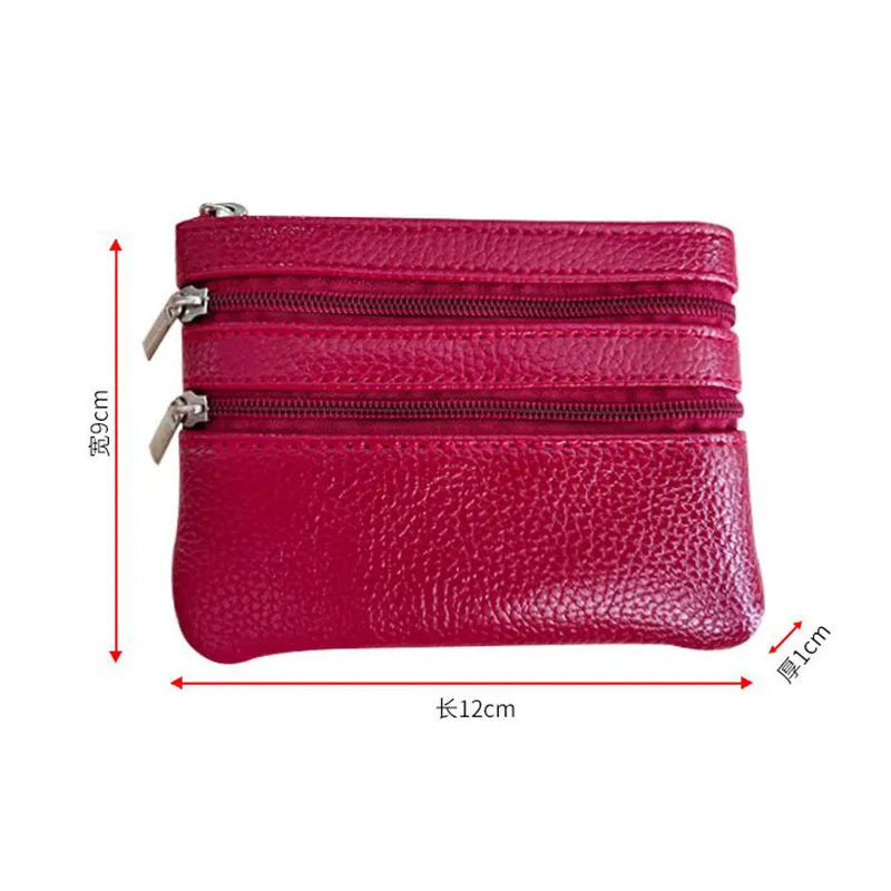 Compact Multi-Compartment PU Leather Wallet with Keyring