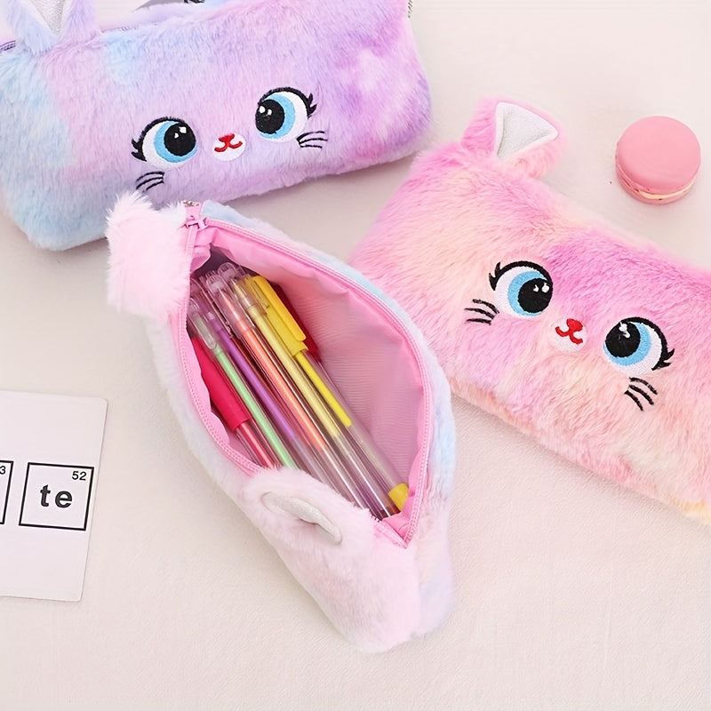 Girls' Faux Fur Cat Wallet, 20 x 10 cm Image