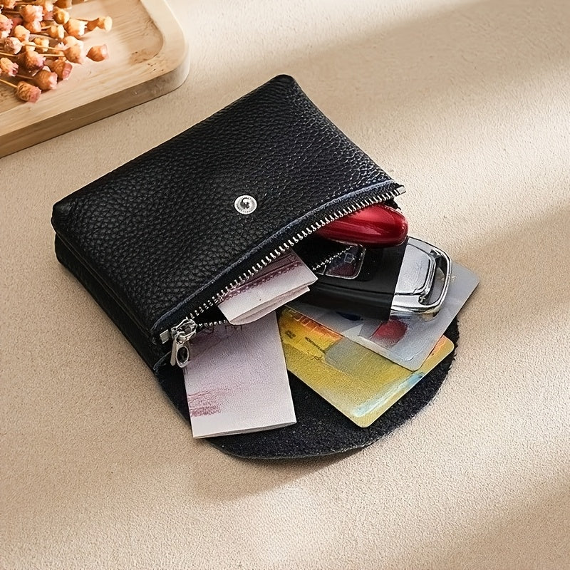 Mixed wallet with flap, zip pocket, 12 x 8 x 4 cm