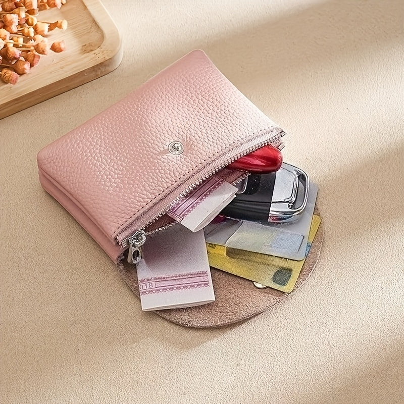 Mixed wallet with flap, zip pocket, 12 x 8 x 4 cm