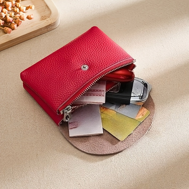 Mixed wallet with flap, zip pocket, 12 x 8 x 4 cm