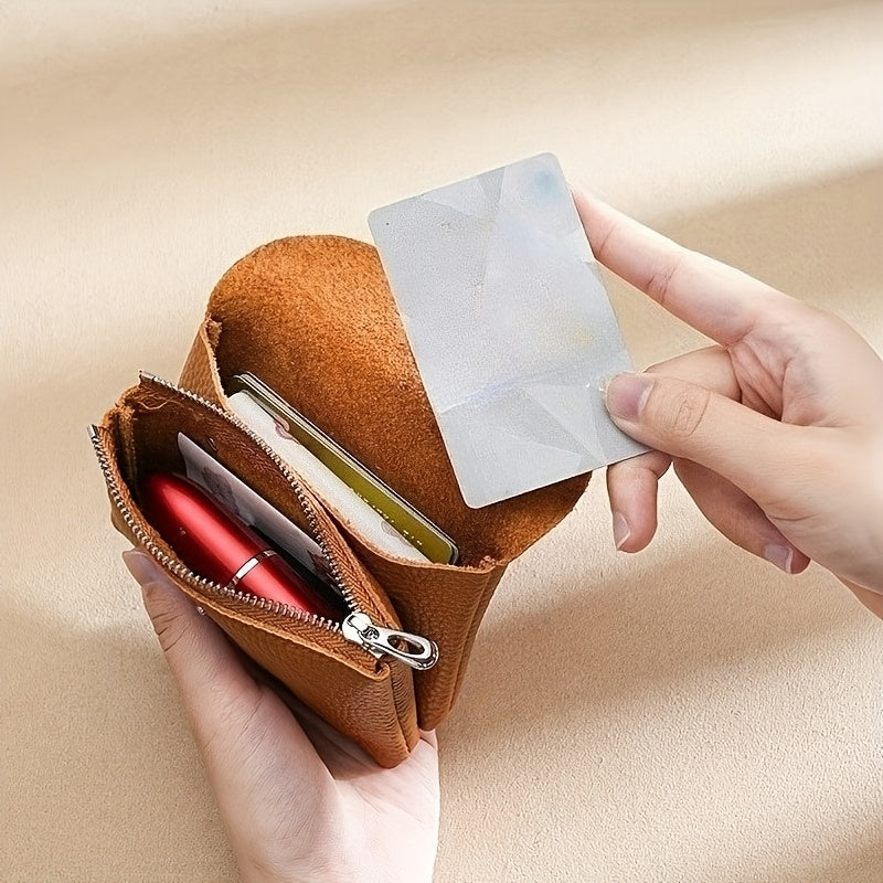 Mixed wallet with flap, zip pocket, 12 x 8 x 4 cm