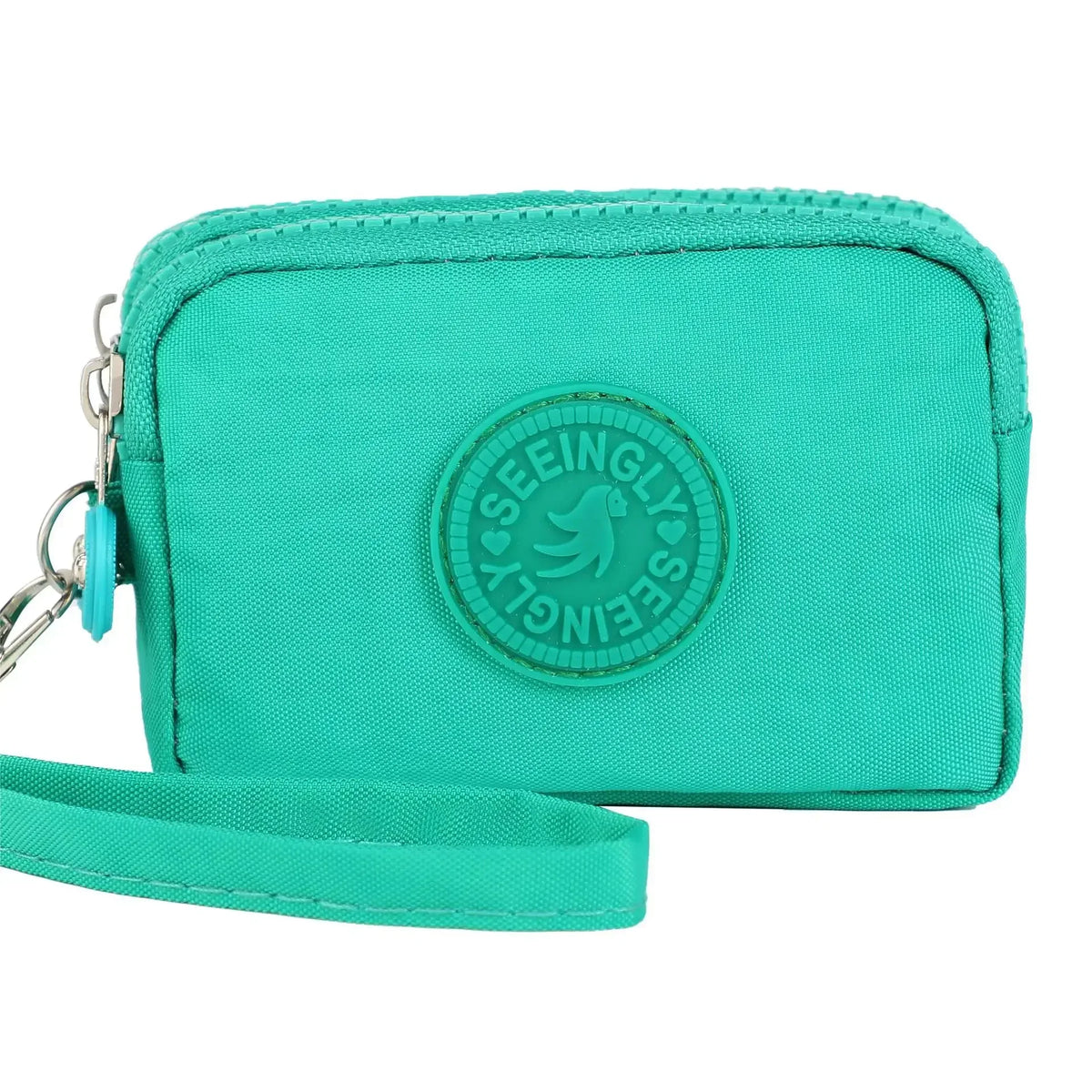 Compact Waterproof Nylon Wallet with Zippered Card Holder for Women