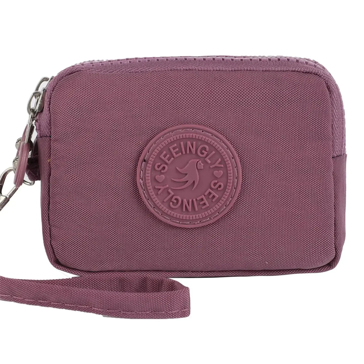 Compact Waterproof Nylon Wallet with Zippered Card Holder for Women