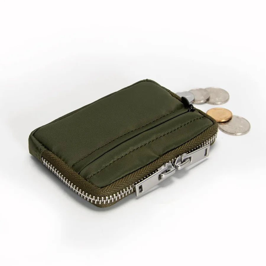 Compact Waterproof Nylon Zipper Wallet with Integrated Card Holder