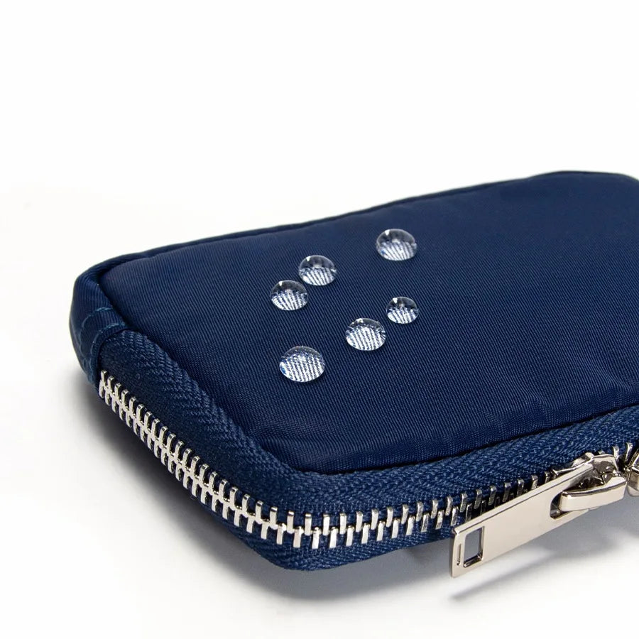 Compact Waterproof Nylon Zipper Wallet with Integrated Card Holder