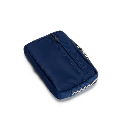 Compact Waterproof Nylon Zipper Wallet with Integrated Card Holder