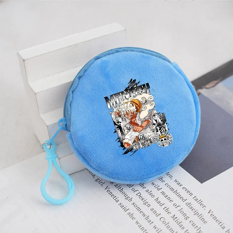 Round Plush Wallet One Piece for Kids and Anime Fans