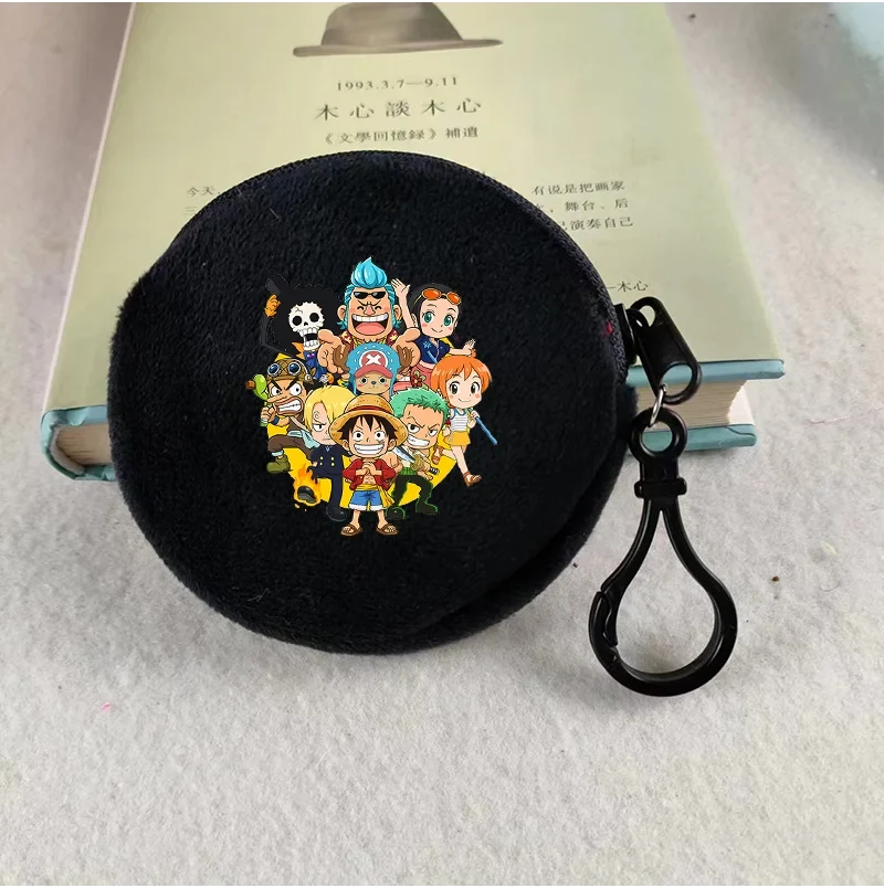 Round Plush Wallet One Piece for Kids and Anime Fans