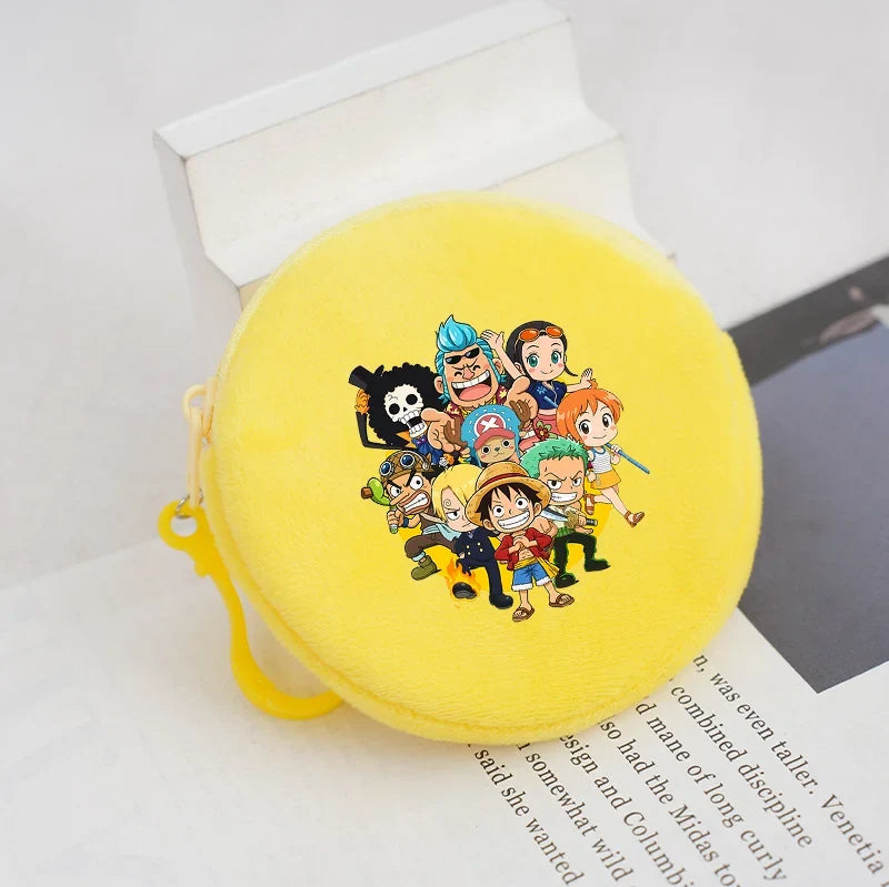 Round Plush Wallet One Piece for Kids and Anime Fans
