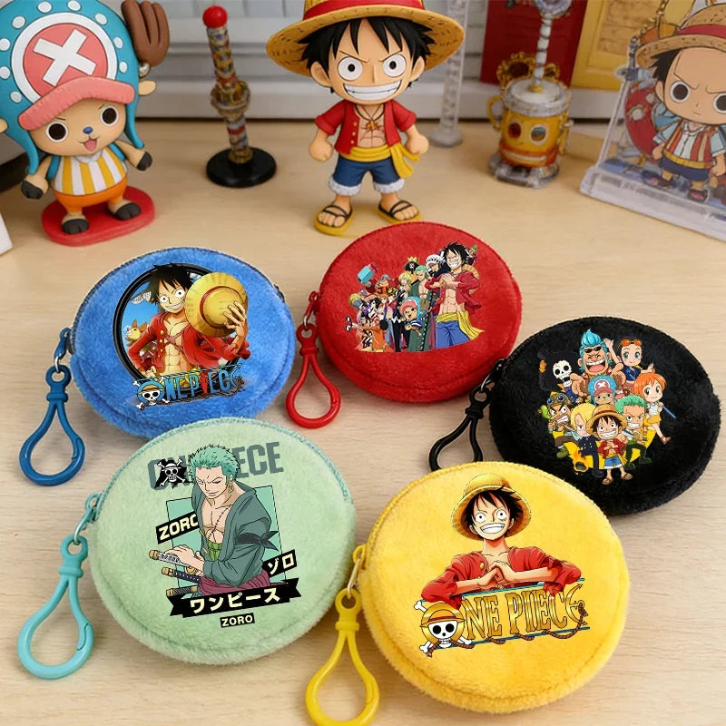 Round Plush Wallet One Piece for Kids and Anime Fans