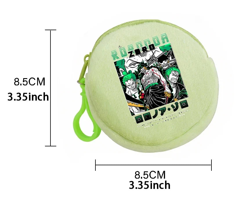 Round Plush Wallet One Piece for Kids and Anime Fans