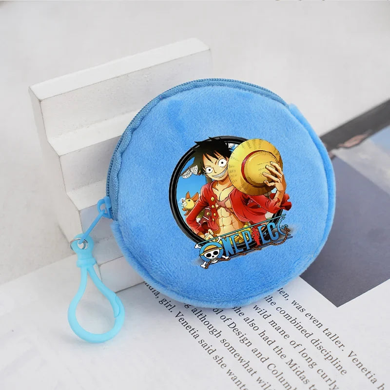 Round Plush Wallet One Piece for Kids and Anime Fans