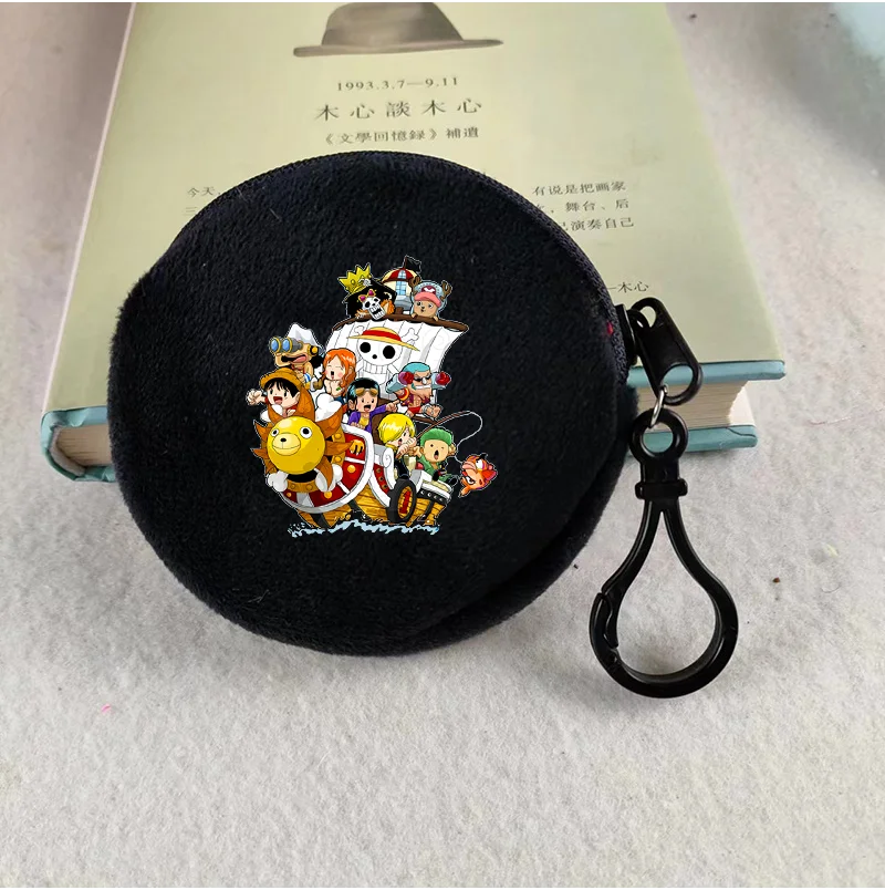 Round Plush Wallet One Piece for Kids and Anime Fans