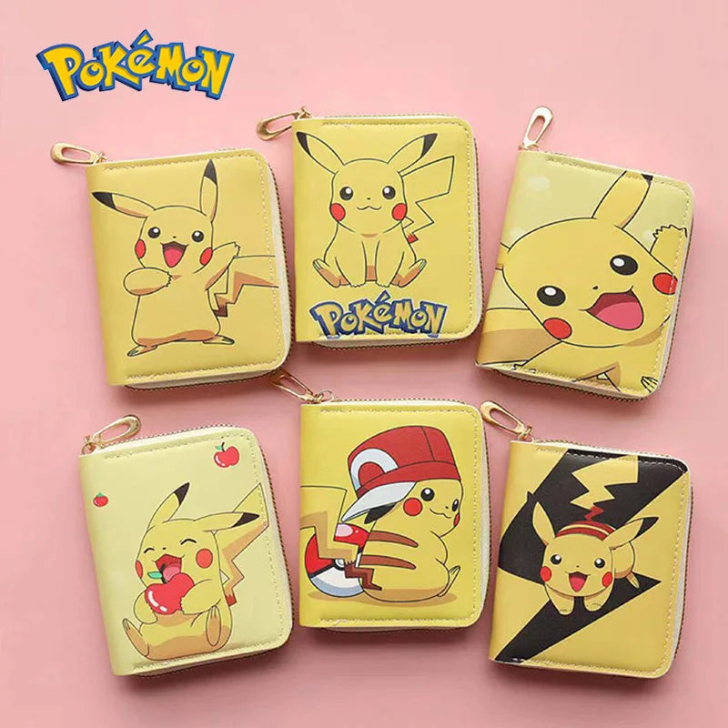 Zippered Pikachu Pokémon Wallet for Kids and Students