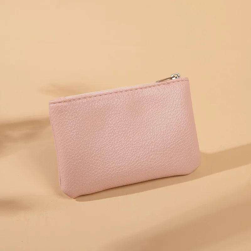Zippered PU Leather Wallet with Litchi Texture for Men and Women