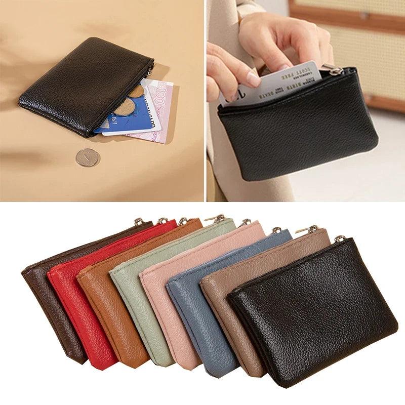Zippered PU Leather Wallet with Litchi Texture for Men and Women Image